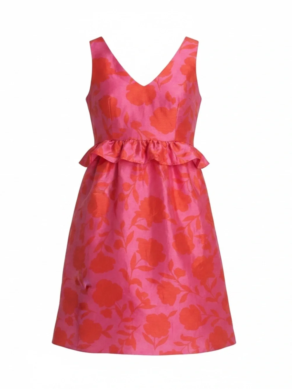 NWT Kate Spade x Target Classic Rose Peplum Midi Dress Pink Orange 14